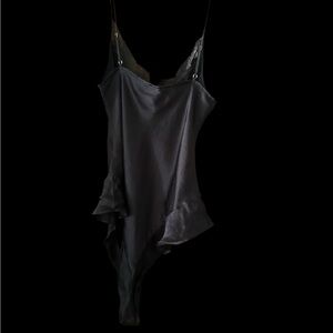 Elegant Black SILK Bodysuit MAISON CLOSE